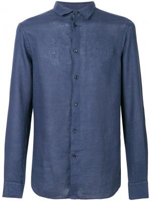 Рубашка узкого кроя Paolo Pecora. Цвет: синий