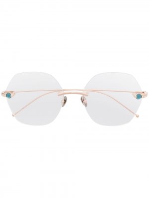 Круглые очки с камнями Pomellato Eyewear. Цвет: золотистый