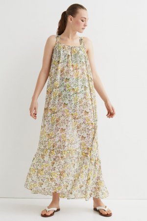 Длинное пляжное платье , кремовый/цветы H&M