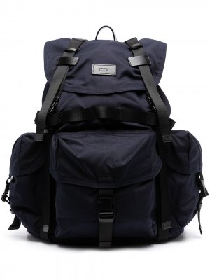Рюкзак с пряжками и нашивкой-логотипом Juun.J. Цвет: синий