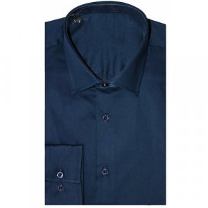 Рубашка , размер L, синий Slava Zaitsev. Цвет: синий/темно-синий