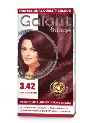 Cтойкая крем-краска для волос  GALANT 3.42 темный махагон, 115 мл., (Болгария) Image. Цвет: зеленый