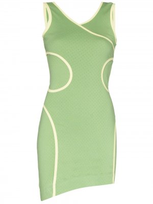 Платье мини Surface без рукавов Eckhaus Latta. Цвет: зеленый