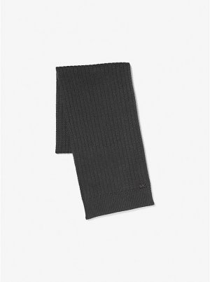 Текстурированный вязаный шарф, черный Michael Kors Mens