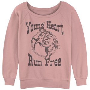 Пуловер из махровой ткани с напуском и рисунком Young Heart Run для юниоров Unbranded