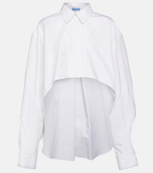 Рубашка из хлопкового поплина с драпировкой, белый MUGLER