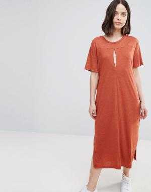 Платье-футболка Twiin. Цвет: оранжевый