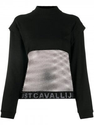 Толстовка с контрастным логотипом Just Cavalli. Цвет: черный