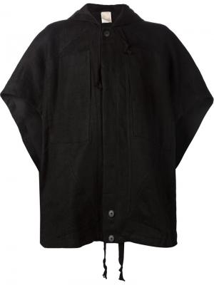 Объемная куртка с капюшоном и короткими рукавами Jan Van Essche. Цвет: чёрный