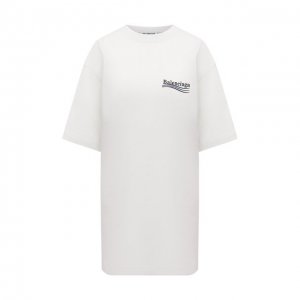 Хлопковая футболка Balenciaga. Цвет: серый