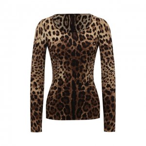 Шелковая блузка Dolce & Gabbana. Цвет: леопардовый