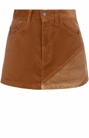 Вельветовая мини-юбка с карманами Marc Jacobs. Цвет: коричневый