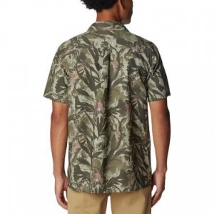 Рубашка с короткими рукавами Pine Canyon – мужская , цвет Stone Green Floriculture Columbia