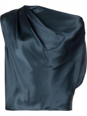 Блузка асимметричного кроя с драпировкой Michelle Mason. Цвет: синий
