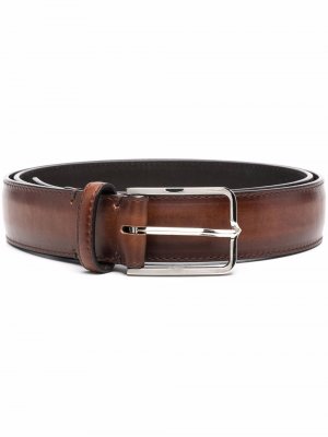 Leather buckle belt Corneliani. Цвет: коричневый