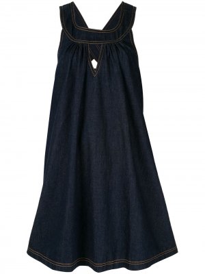 Джинсовое платье Cascade Karen Walker. Цвет: синий
