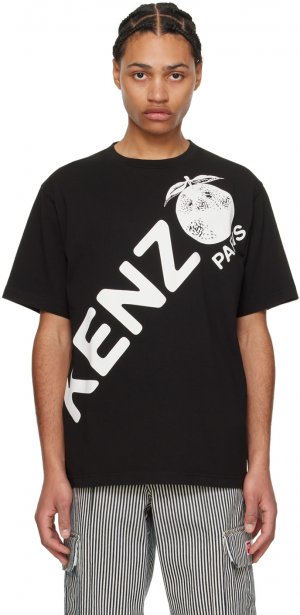 Черная футболка с принтом «Париж» Kenzo