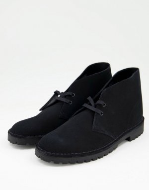 Черные замшевые ботинки Desert Rock-Черный цвет Clarks Originals