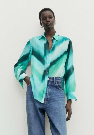 Блузка-рубашка STROKE , цвет turquoise Massimo Dutti