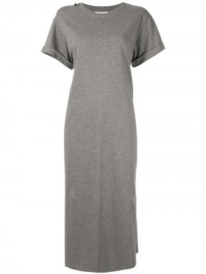 Длинное платье-футболка с короткими рукавами 3.1 Phillip Lim. Цвет: серый