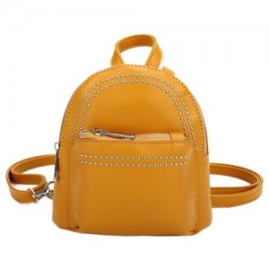 Маленький кожаный женский рюкзак — поместится только все самое необходимое ORS-0111/6 OrsOro. Цвет: желтый
