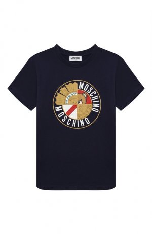 Хлопковая футболка Moschino. Цвет: синий