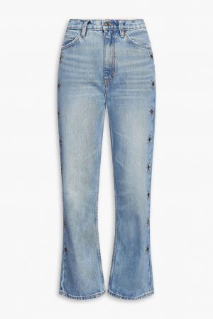 Расклешенные джинсы с высокой посадкой и декором в стиле 70-х годов Re/Done, средний деним Re/done