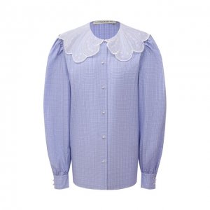 Хлопковая блузка Alessandra Rich. Цвет: голубой
