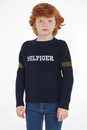Детский вязаный свитер , синий Tommy Hilfiger