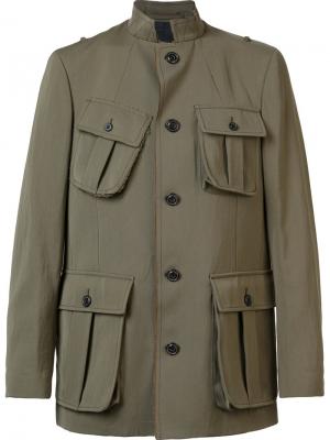 Куртка в стиле милитари Wooster + Lardini. Цвет: зелёный