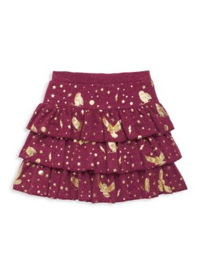 Трикотажная многоярусная юбка с рюшами Little Girl's & Bliss, розовый Chaser