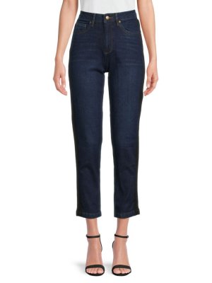 Укороченные джинсы прямого кроя с высокой посадкой , цвет Indigo Wash Karl Lagerfeld Paris