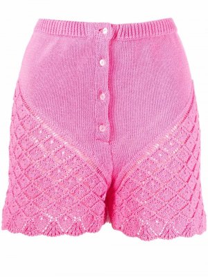 Perforated knitted shorts Seen Users. Цвет: розовый