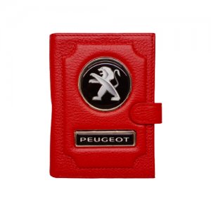 Обложка для автодокументов 1-6-1121, красный Peugeot