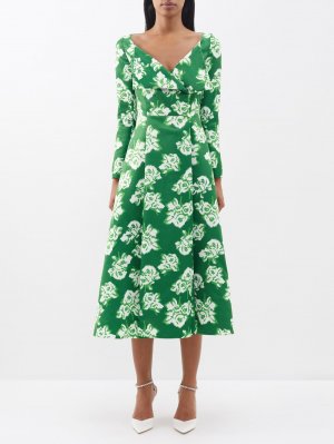 Платье миди ellison из тафты фай с цветочным принтом , зеленый Emilia Wickstead