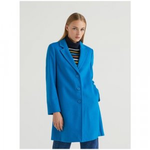 Пальто , размер 44, голубой UNITED COLORS OF BENETTON. Цвет: голубой
