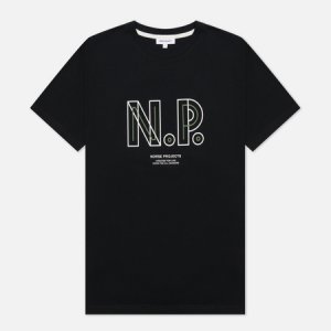 Мужская футболка Niels Teknisk Logo Norse Projects. Цвет: чёрный