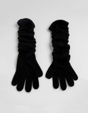 Мягкие длинные перчатки ASOS DESIGN. Цвет: черный
