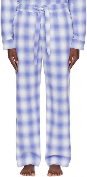 Синие пижамные брюки в шотландскую клетку Tekla
