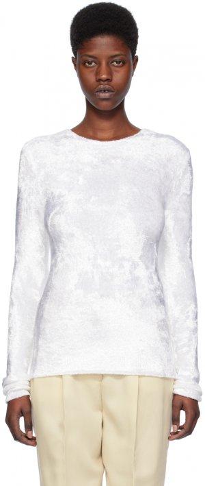 Белая узкая футболка с длинным рукавом Toteme Totême