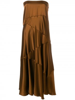 Расклешенное платье без бретелек Romeo Gigli Pre-Owned. Цвет: коричневый