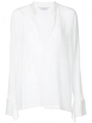 Блузка с глубоким V-образным вырезом Kacey Devlin. Цвет: белый