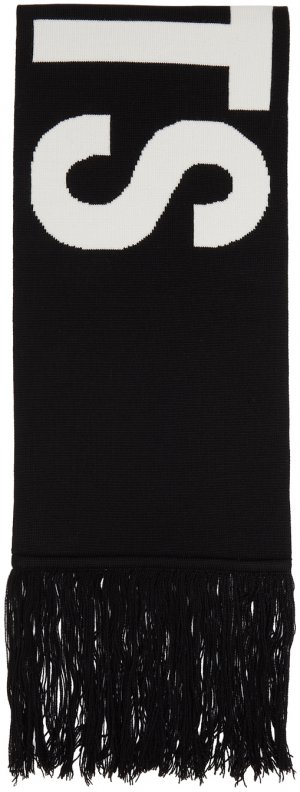 Черно-белый шарф с логотипом интарсия VETEMENTS