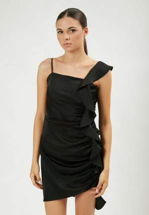 Коктейльное/праздничное платье INFLUENCER DRESS DRAPPED MINI DRESS, цвет black