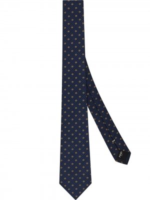 Жаккардовый галстук с узором FF Fendi. Цвет: синий