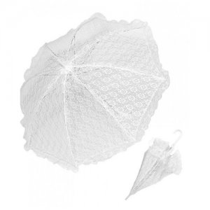 Кружевной белый зонтик (83 см) (11046) WIDMANN