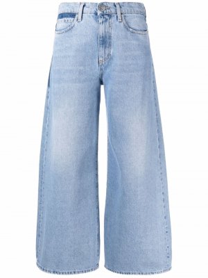 Укороченные джинсы широкого кроя PINKO. Цвет: синий