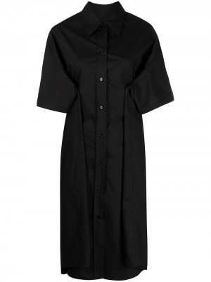 Платье-рубашка с короткими рукавами MM6 Maison Margiela. Цвет: черный