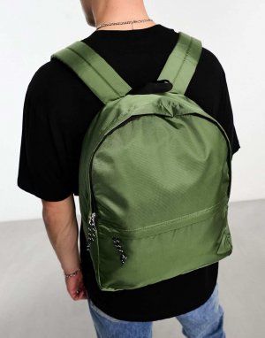 Рюкзак из рипстопа цвета хаки с контрастным пулером DESIGN Asos