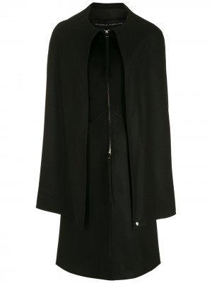 Пальто с кейпом Gloria Coelho. Цвет: черный